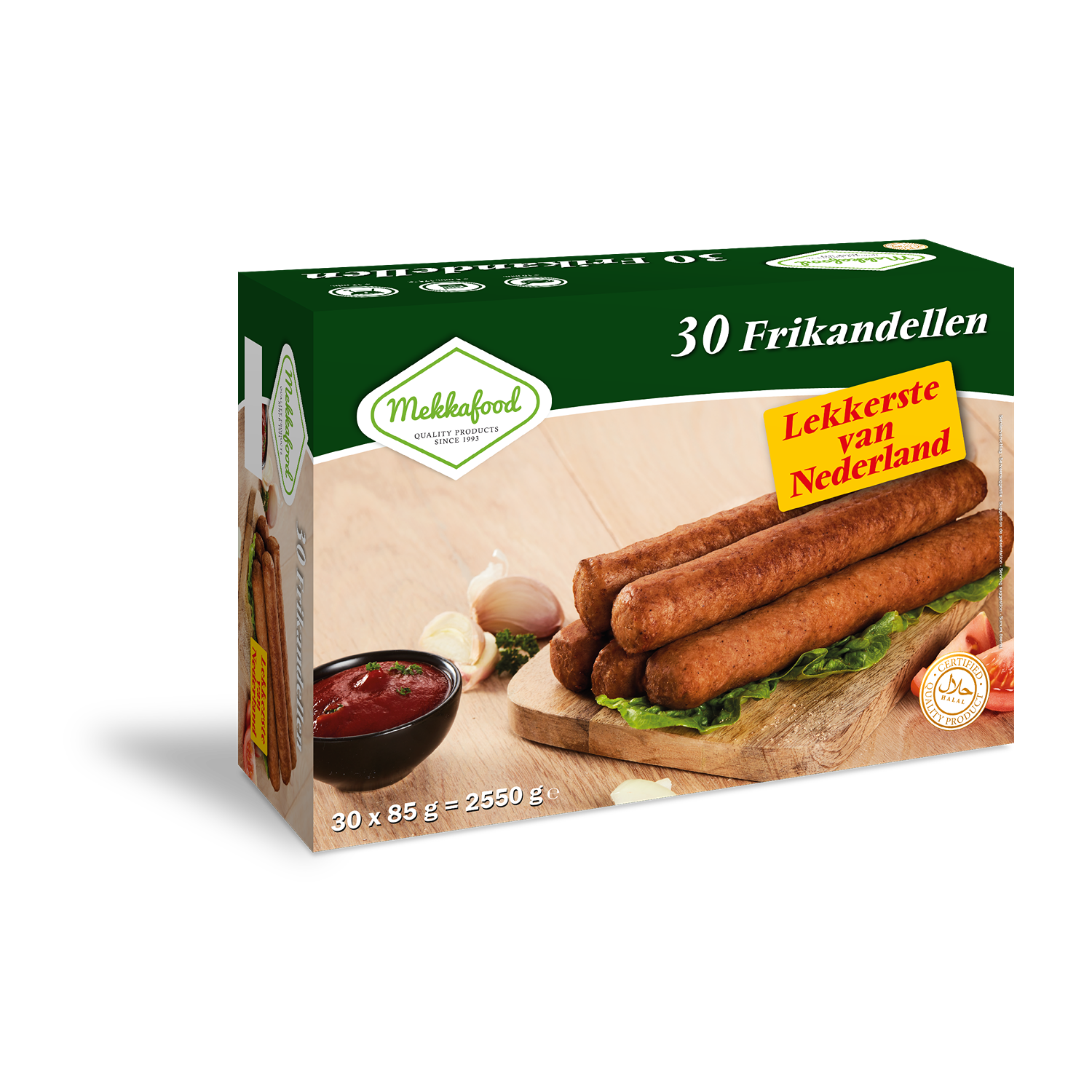 97732 Frikandellen Mekka Food Frikandel - 85gr - 30 stuks - Afbeelding 1